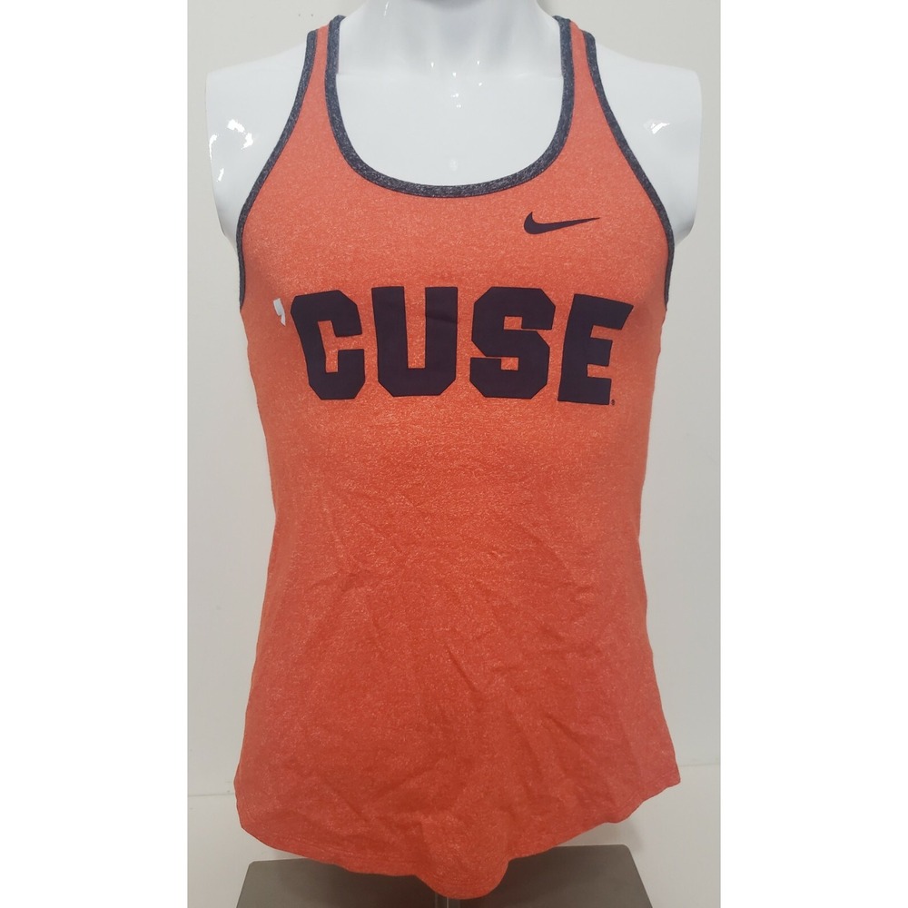 Nike Team Syracuse Shirt Womans Medium Cuse Orange Navy Blue Sleeveless Tank Top